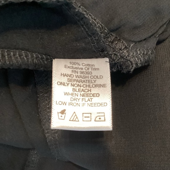 LOGO Lori Goldstein Asymmetrical Hem Top with Chiffon Trim Size XS Black - Picture 7 of 7